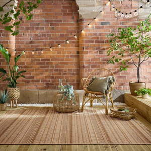Vnútorný a vonkajší koberec v prírodnej farbe 120x170 cm Farah Stripe – Flair Rugs vyobraziť