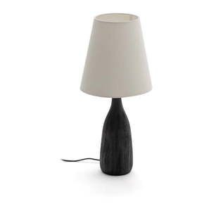 Čierna/krémová stolová lampa s textilným tienidlom (výška 56 cm) Luvia – Kave Home vyobraziť