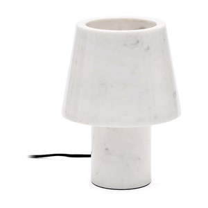 Mramorová stolová lampa slonovinová s mramorovým tienidlom (výška 27 cm) Alaro – Kave Home vyobraziť
