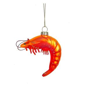 Sklenená ručne vyrobená vianočná ozdoba 8 cm King Prawn – Sass & Belle vyobraziť