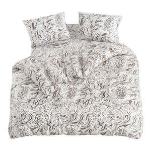 Biele/hnedé obliečky na dvojlôžko/predĺžené s plachtou/4-dielne 200x220 cm Floral – Mila Home vyobraziť