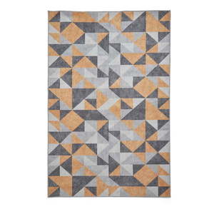 Prateľný koberec v okrovožltej a sivej farbe 76x150 cm Coral Yellow&Grey – Think Rugs vyobraziť
