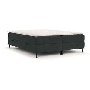 Tmavosivá boxspring posteľ s úložným priestorom 200x200 cm Malte – Maison de Rêve vyobraziť