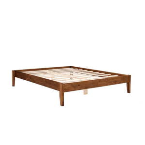 Dvojlôžková posteľ zo smrekového dreva s roštom v tmavohnedo-prírodnej farbe 140x200 cm Galaksi – Kalune Design vyobraziť