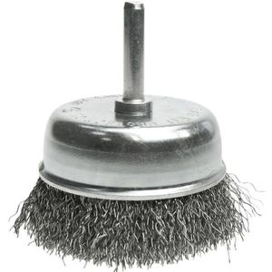 Kefa hrnčeková, 70 mm, so stopkou 6 mm, vlnitý oceľový drôt, Drel vyobraziť