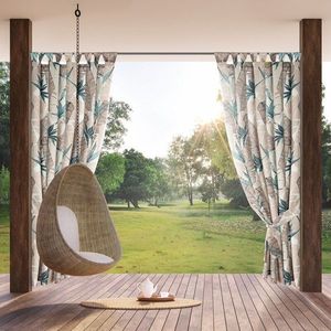 ArtFir Záves na terasu GARDEN 8 PU | béžová/zelená 155 x 260 cm vyobraziť