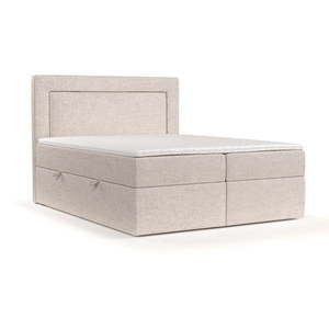 Béžová boxspring posteľ s úložným priestorom 140x200 cm Imagine – Maison de Rêve vyobraziť