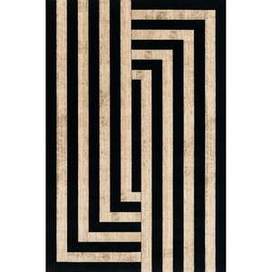 Čierno-béžový vlnený koberec 170x240 cm Agnus Art Deco II – Agnella vyobraziť