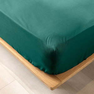 Zelená napínacia plachta z Bio bavlny 160x200 cm Biolina – douceur d'intérieur vyobraziť