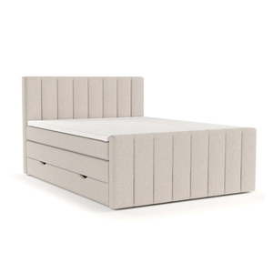 Béžová boxspring posteľ s úložným priestorom 180x200 cm Ruby – Maison de Rêve vyobraziť