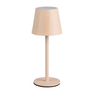 Krémovobiela LED stolová lampa s kovovým tienidlom (výška 21 cm) Diaz – Reality vyobraziť