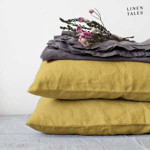 Ľanová obliečka na vankúš 50x70 cm Lemon Curry – Linen Tales vyobraziť
