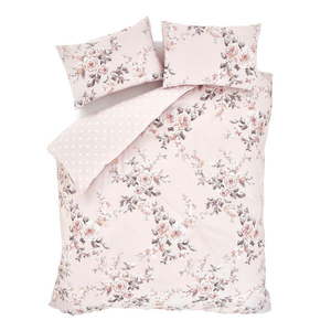 Predĺžené ružové obliečky na dvojlôžko 230x220 cm Canterbury Floral – Catherine Lansfield vyobraziť