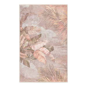 Béžový prateľný koberec 80x150 cm Dusty Leaves – Mila Home vyobraziť