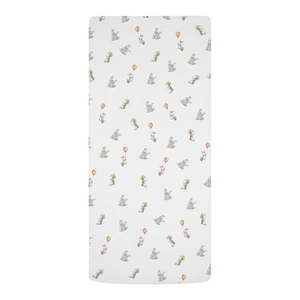 Biela napínacia detská plachta do postieľky z bavlneného saténu 60x120 cm Hugging Bunnies – Butter Kings vyobraziť