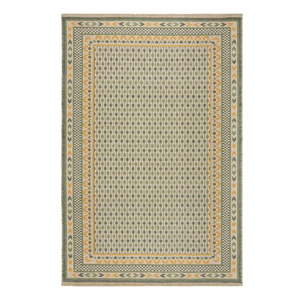 Zelený koberec s prímesou juty 200x290 cm Mara Jute Border – Flair Rugs vyobraziť