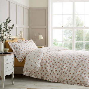 Biele obliečky na dvojlôžko/predĺžené 230x220 cm Frill Ditsy Floral – Catherine Lansfield vyobraziť