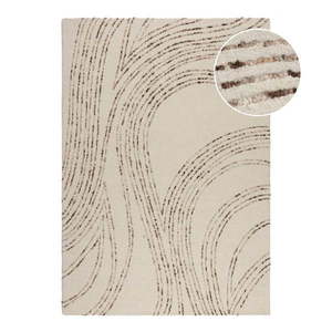 Hnedý/krémovobiely vlnený koberec 120x170 cm Abstract Swirl – Flair Rugs vyobraziť
