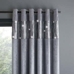 Sivé závesy v súprave 2 ks 168x229 cm Crushed Velvet Glamour Sequin – Catherine Lansfield vyobraziť