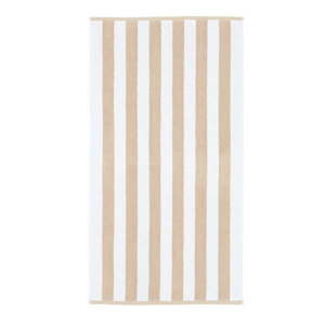 Biela/béžová bavlnená osuška 70x120 cm Stripe Jacquard – Bianca vyobraziť