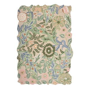 Zelený ručne tkaný vlnený koberec 160x230 cm Bryony Shaped Floral – Flair Rugs vyobraziť