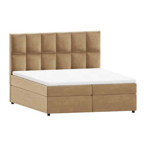 Okrovožltá boxspring posteľ s úložným priestorom 180x200 cm Flip – Ropez vyobraziť