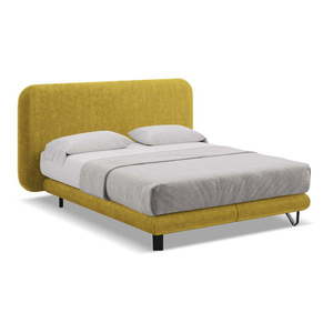 Boxspring posteľ v horčicovej farbe 180x200 cm Ilima – Makamii vyobraziť
