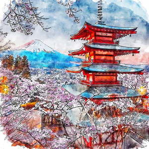 Obraz 50x50 cm Chureito Pagoda – Fedkolor vyobraziť