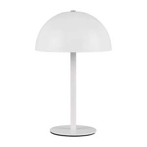Matne biela LED stolová lampa s kovovým tienidlom (výška 21 cm) Munoz – Trio vyobraziť