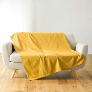 Žltý pléd 180x220 cm Lucile – douceur d'intérieur vyobraziť