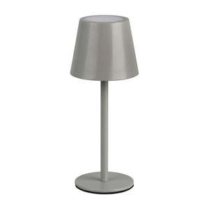 Sivá LED stolová lampa s kovovým tienidlom (výška 21 cm) Diaz – Reality vyobraziť
