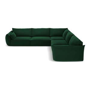 Tmavozelená rohová pohovka Vanda - Mazzini Sofas vyobraziť