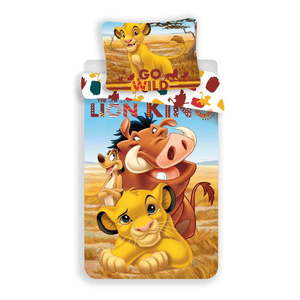 Bavlnené detské obliečky na jednolôžko 140x200 cm Lion King – Jerry Fabrics vyobraziť