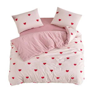 Ružové obliečky na jednolôžko/predĺžené s plachtou/3-dielne 160x220 cm Red Heart – Mila Home vyobraziť