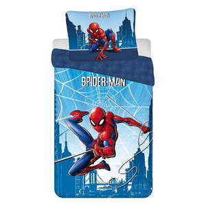 Modré bavlnené detské obliečky na jednolôžko 140x200 cm Spider-man "Blue" – Jerry Fabrics vyobraziť