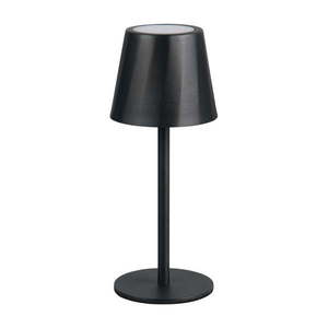 Matne čierna LED stolová lampa s kovovým tienidlom (výška 21 cm) Diaz – Reality vyobraziť