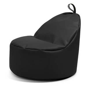Čierny sedací vak z imitácie kože Round L – So Soft? vyobraziť