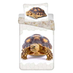 Bielo-hnedé bavlnené detské obliečky na jednolôžko 140x200 cm Tortoise – Jerry Fabrics vyobraziť