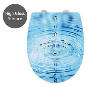 Záchodová doska s automatickým zatváraním 38 x 45 cm Droplets – Wenko vyobraziť