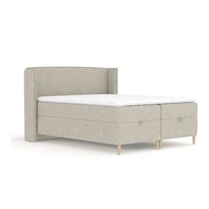 Svetlosivá boxspring posteľ s úložným priestorom 200x200 cm Monpelli – Maison de Rêve vyobraziť
