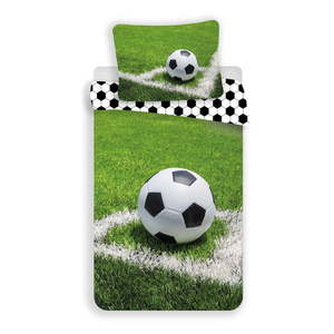 Zelené bavlnené detské obliečky na jednolôžko 140x200 cm Football – Jerry Fabrics vyobraziť