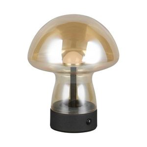 Jantárová LED stolová lampa so skleneným tienidlom (výška 18 cm) Dooley – Reality vyobraziť
