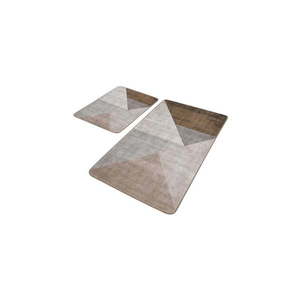 Sivo-hnedé zamatové kúpeľňové predložky v súprave 2 ks 60x100 cm – Mila Home vyobraziť