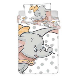 Bielo-sivé bavlnené detské obliečky do postieľky 100x135 cm Dumbo "Dots" – Jerry Fabrics vyobraziť