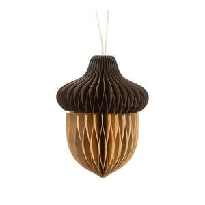 Papierová ručne vyrábaná vianočná ozdoba 10 cm Honeycomb Acorn – Sass & Belle vyobraziť