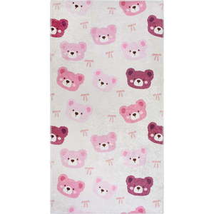 Ružový/slonovinový prateľný detský koberec 60x100 cm Cute Teddies Pink – Vitaus vyobraziť