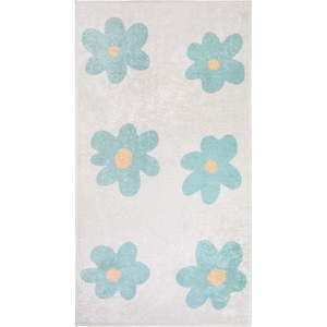 Prateľný detský koberec v mentolovej farbe/slonovinový 80x150 cm Cute Flowers Green – Vitaus vyobraziť