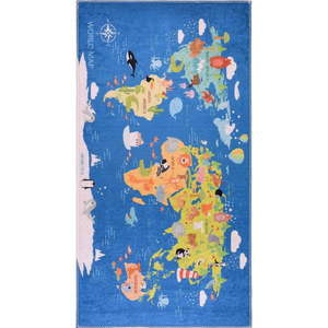 Modrý prateľný detský koberec 120x180 cm Animal Atlas – Vitaus vyobraziť