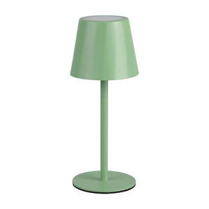 Svetlozelená LED stolová lampa s kovovým tienidlom (výška 21 cm) Diaz – Reality vyobraziť