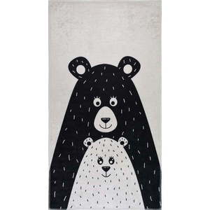 Čierno-biely prateľný detský koberec 100x160 cm Bear Family – Vitaus vyobraziť